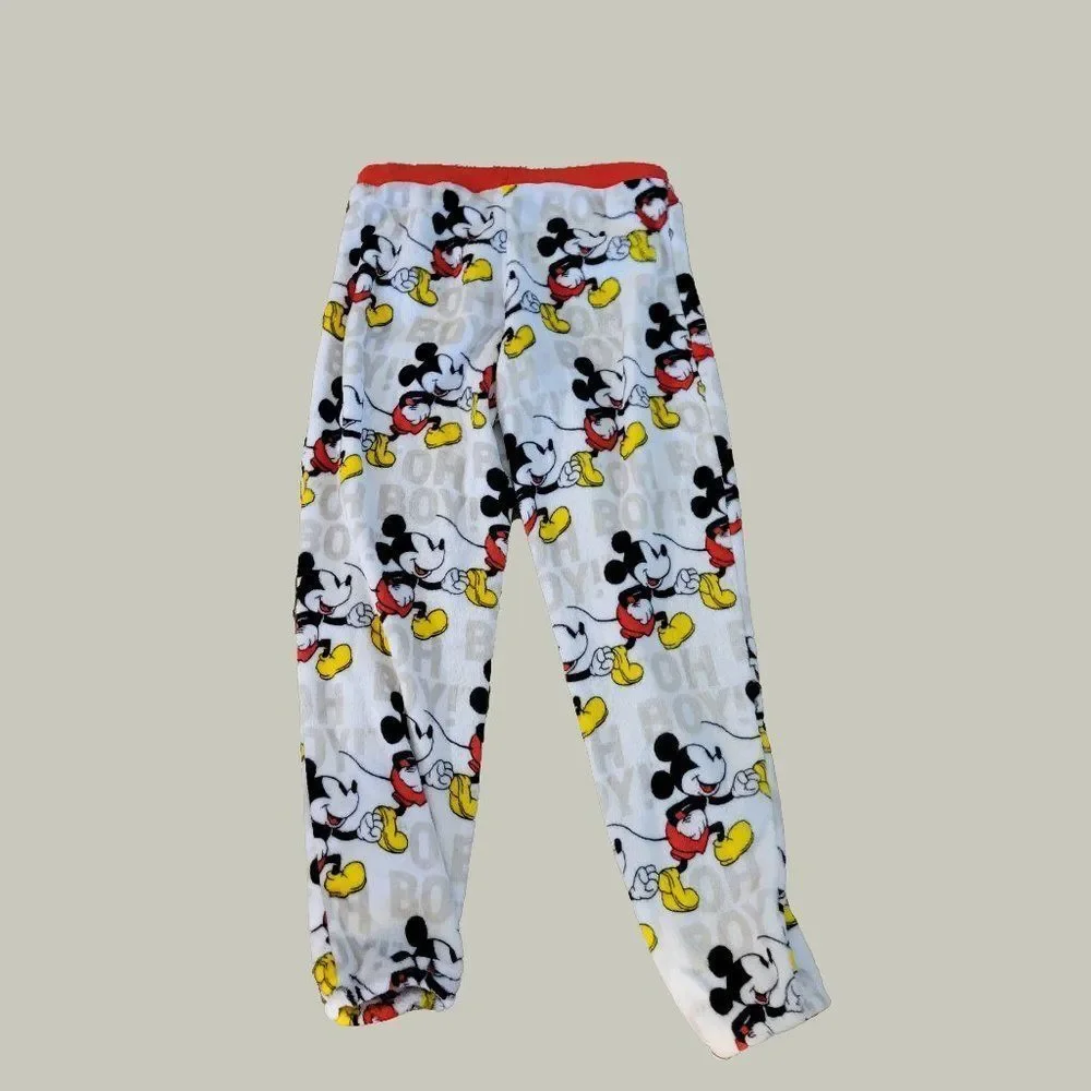 Disney Mickey Mouse Womans Pajama Pants  Size Small 4-6  White Red Like New - Picture 3 of 3